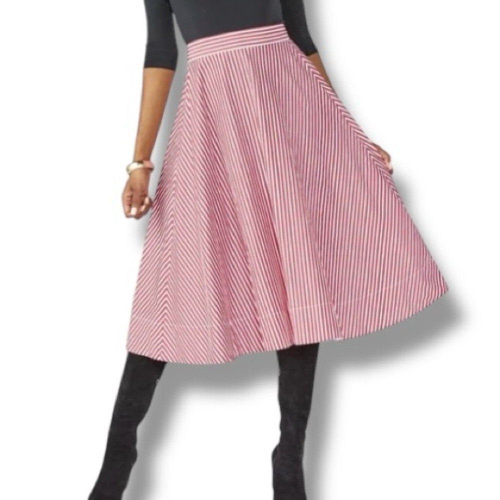 Maxwell and Geraldine The Ginger Skirt Red White Striped Size XL